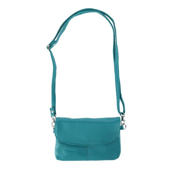 Cal-Wyn Women's Leather Wristlet Clutch with Removable Crossbody Strap - Picture 4 of 5